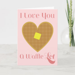 Cartão Eu Te Amo Muito Coração de São Valentim de Waffle