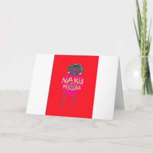 Cartão Eu te amo Nakupenda Kenya Swahili Art