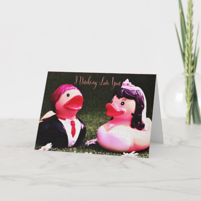 Cartão Eu Te Amo Patos De Casamento (Frente)