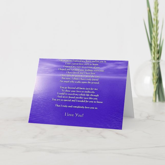 Cartão Eu te amo poema (Frente)