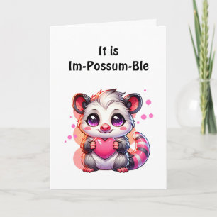 Cartão Eu Te Amo   Possum Romântico e Sedutor