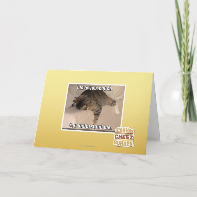 Cartão Eu te amo, sofá (Frente)