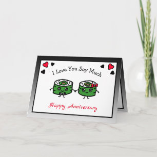 Cartão Eu Te Amo Tanto Sushi Pun