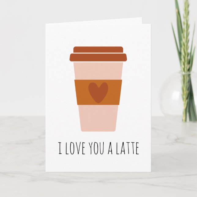 Cartão eu te amo um café latão engraçado eu te amo cartas (Frente)
