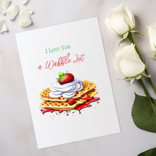 Cartão Eu Te Amo um Monte de Waffle! Piada de Waffle Sedu