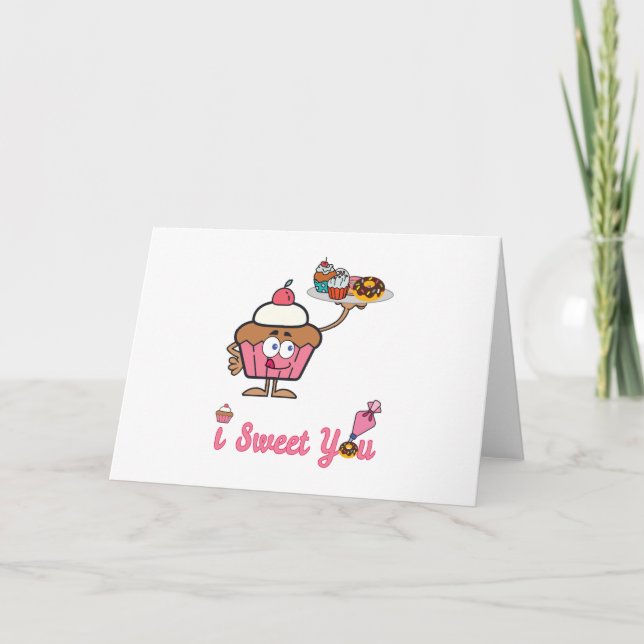 Cartão Eu te juro com um Cupcake (Frente)