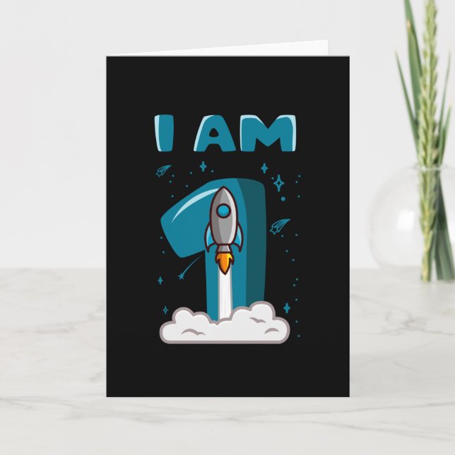 Cartão Eu tenho 1 ANO de primeiro aniversario Toddler (Frente)