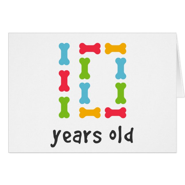 Cartão Eu tenho dez anos (Frente Horizontal)