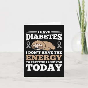 Cartão Eu tenho diabetes eu não tenho energia