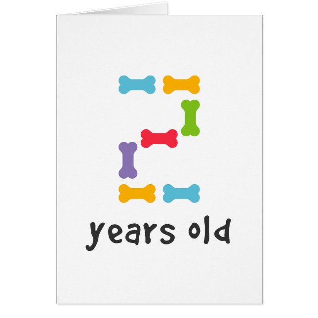 Cartão Eu tenho dois anos (Frente)