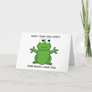 Cartão Eu tenho sapo você recentemente Saudação de amor f