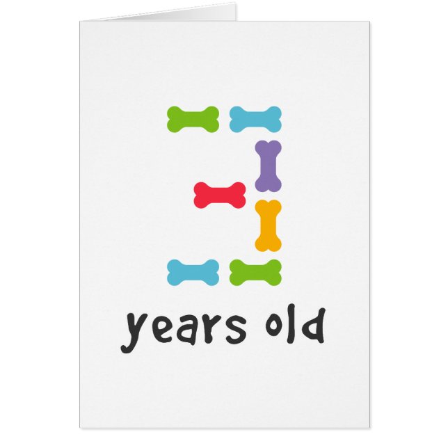 Cartão Eu tenho três anos (Frente)