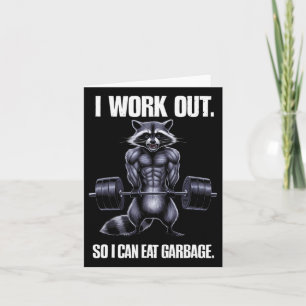 Cartão Eu Trabalho Para Comer Lixão De Giro Raccoon Lifti