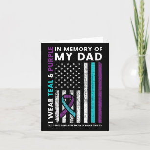 Cartão Eu Uso Verde-azulado &amp; Roxo Em Memória Do Meu 