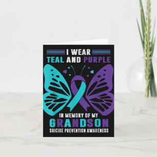 Cartão Eu Uso Verde e Roxo Em Memória do Meu Neto 