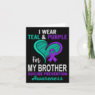 Cartão Eu Uso Verde Teal Roxo Em Memória Do Meu Irmão Sui