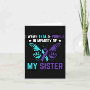 Cartão Eu Uso Verde Teal Roxo Em Memória Do Suicídio Da M