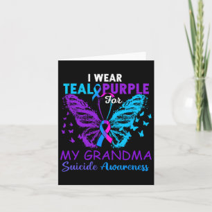 Cartão Eu Uso Verde Turquesa Roxo Em Memória Do Suicídio 