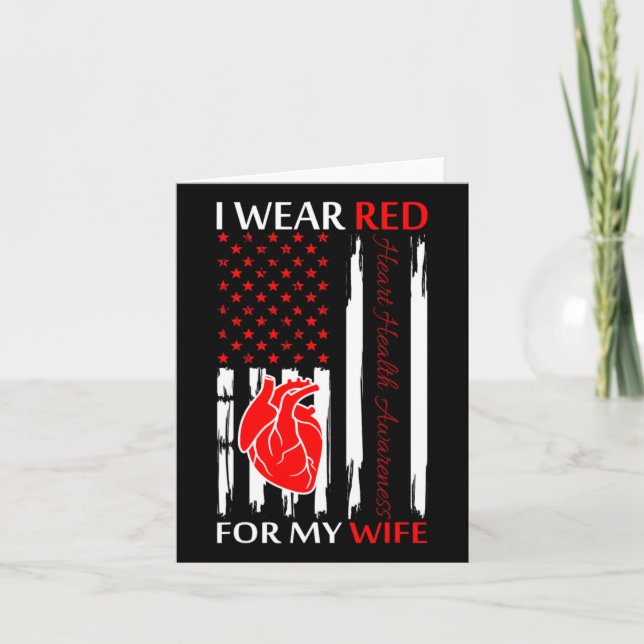Cartão Eu Uso Vermelho Para a Conscientização da Doença C (Frente)