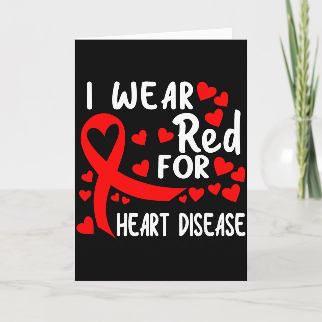Cartão Eu Uso Vermelho Para Fita de Conscientização sobre (Frente)