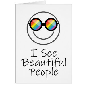 Cartão Eu Vejo Belas Pessoas Rainbow Lenses Lenses Pride 