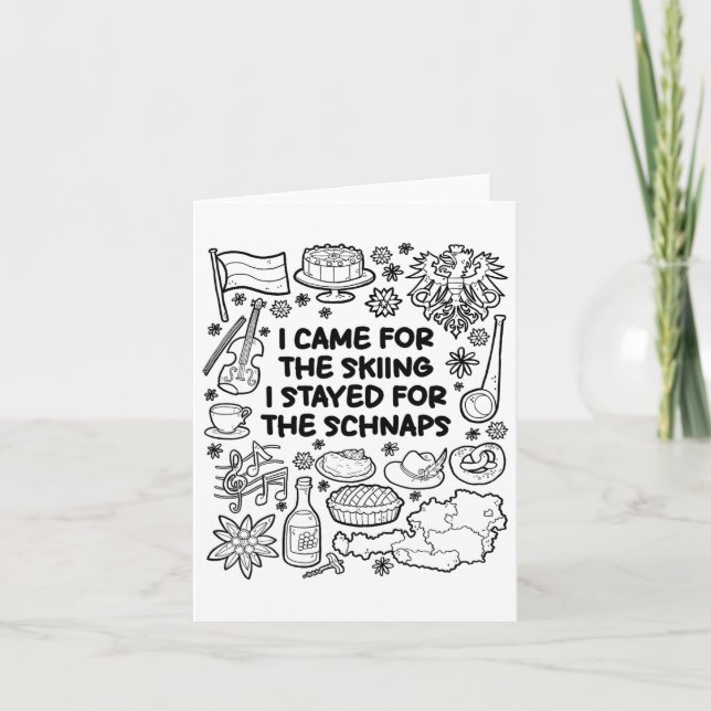 Cartão Eu Vim Para O Esqui (Frente)