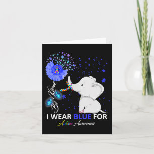 Cartão Eu Visto Azul Autismo Sensibilização Elefante Corr
