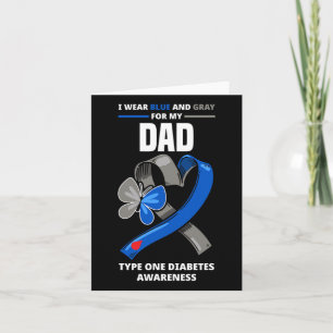 Cartão Eu Visto Azul E Cinza Para Meu Pai Tipo Um Diabete