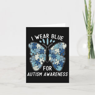 Cartão Eu Visto Azul Para A Consciência Autismo Botão Que