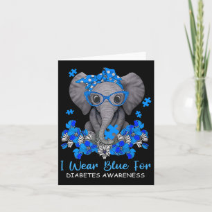 Cartão Eu Visto Azul Para A Sensibilização Do Elefante Co