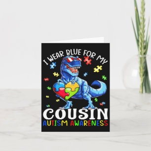 Cartão Eu Visto Azul Para Meu Primo Autismo Sensibilizaçã