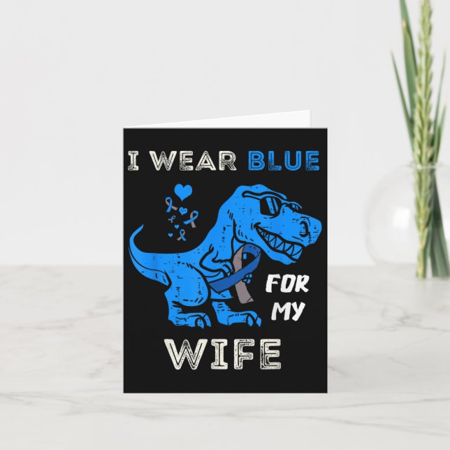 Cartão Eu Visto Azul Para Minha Esposa T Rex Dino Diabete (Frente)