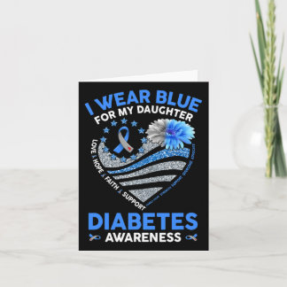 Cartão Eu Visto Azul Para Minha Filha Diabetes Sensibiliz