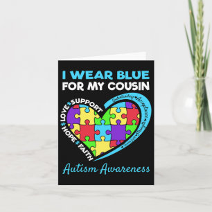 Cartão Eu Visto Azul Para O Dia Da Consciência Do Autismo