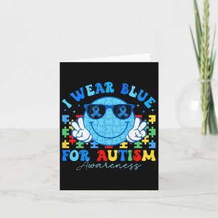 Cartão Eu Visto Azul Para O Mês De Consciência Do Autismo