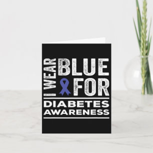 Cartão Eu Visto Azul Para Sensibilização Para A Diabetes