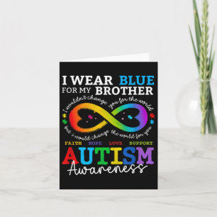 Cartão Eu Visto Blues Para Meu Irmão Autismo Consciência 