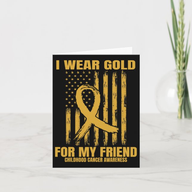 Cartão Eu Visto Dourado Para O Cancer Da Minha Amiga De I (Frente)