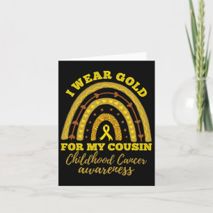 Cartão Eu Visto Dourado para o Cancer de infância do meu