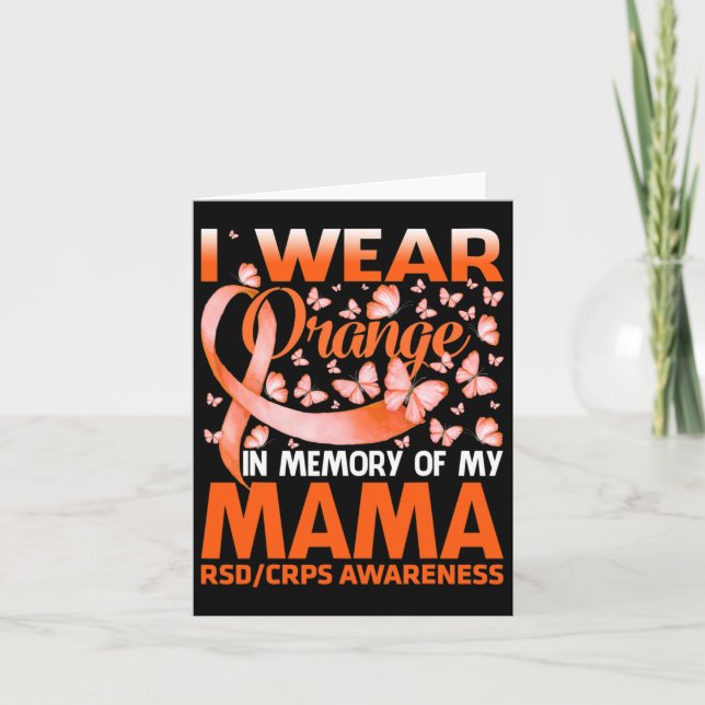 Cartão Eu Visto Laranja Para A Minha Mama Rsd Crps Consci (Frente)