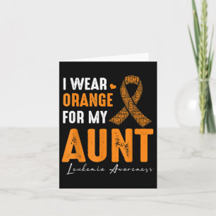 Cartão Eu Visto Laranja Para Minha Tia Leucemia Cancer Co