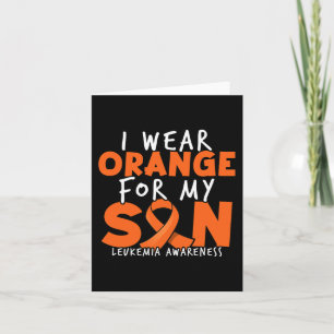 Cartão Eu Visto Laranja Para O Meu Filho. Laranja Leucemi