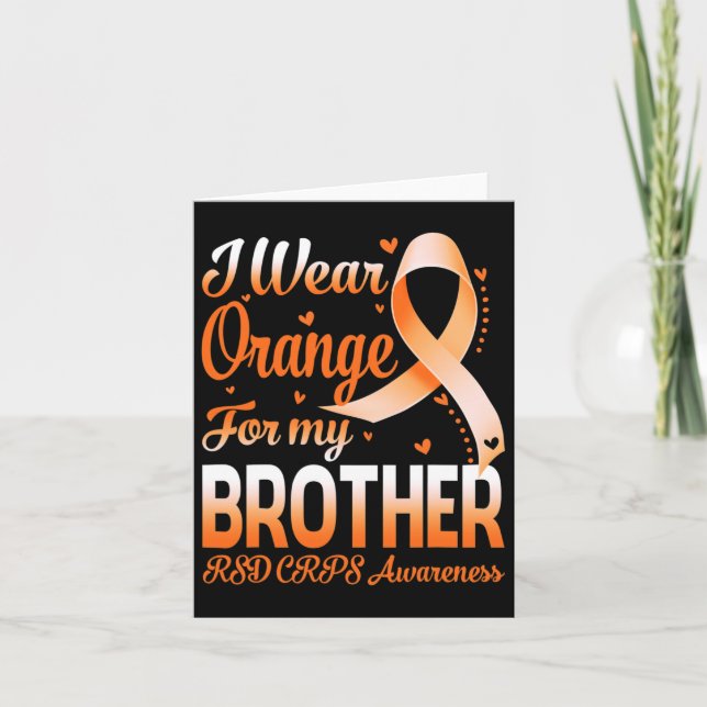 Cartão Eu Visto Laranja Para O Meu Irmão Rsd Crps Sensibi (Frente)