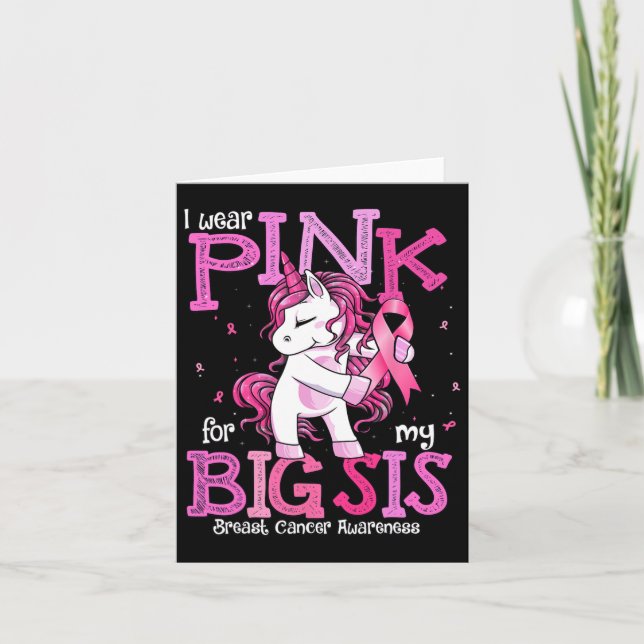 Cartão Eu Visto Rosa Para A Minha Irmã Camisa Cancer De M (Frente)