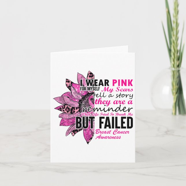 Cartão Eu Visto Rosa Para Mim Próprio As Minhas Cicatrize (Frente)