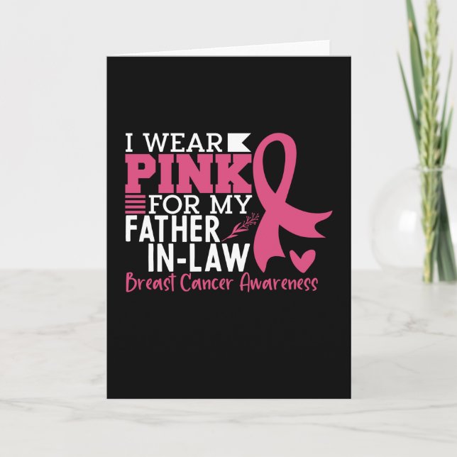 Cartão Eu Visto Rosa Para O Meu Cancer De Mama Do sogro (Frente)