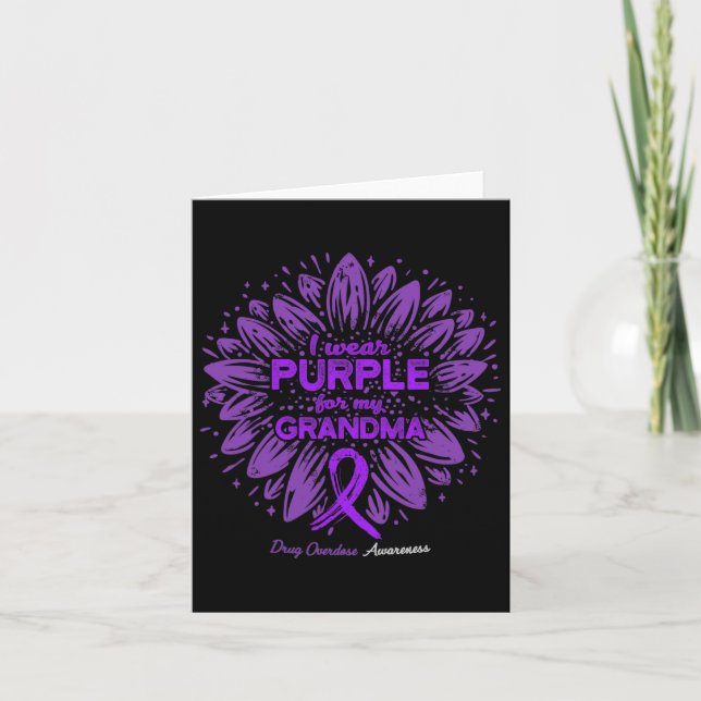 Cartão Eu Visto Roxo Para A Avó Sobredosagem De Drogas De (Frente)