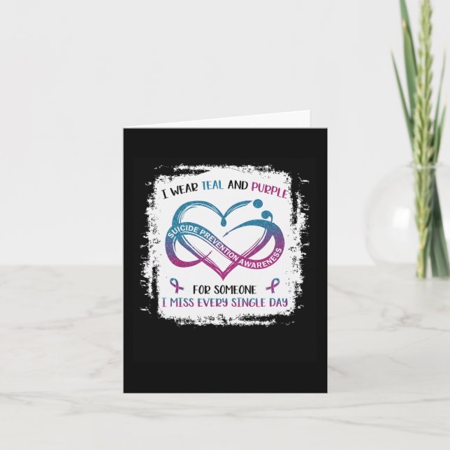 Cartão Eu visto roxo teal Por Alguém Que Sinto Falta De C (Frente)