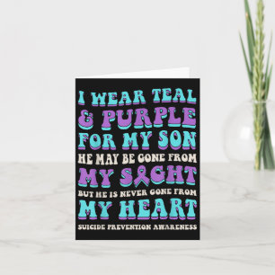 Cartão Eu Visto Teal &amp; Roxo Para O Meu Filho, Evitar 
