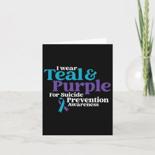 Cartão Eu Visto Teal E Roxo Para A Prevenção Do Suicídio 